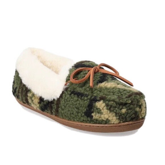 Women's Sonoma Goods For Life Camo Camoflauge Sherpa Moccasin Slippers XL 9-10 - Picture 1 of 6
